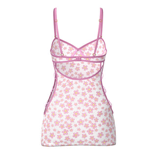 Magic Silk Daisy Dress & Tanga Set Daisy Print - Horny Stoner