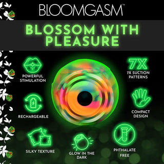 Bloomgasm Glow Rose Glow-in-the-Dark Rose Clit Stimulator - Horny Stoner