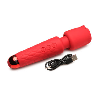 Bloomgasm Pleasure Rose 10X Silicone Wand with Rose Attachment - Horny Stoner