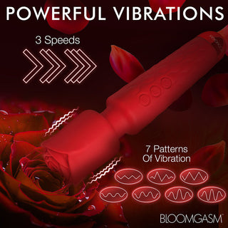 Bloomgasm Pleasure Rose 10X Silicone Wand with Rose Attachment - Horny Stoner