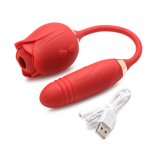 Bloomgasm Romping Rose 10X Suction Rose & Thrusting Vibrator - Horny Stoner