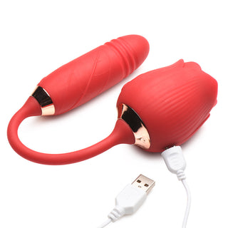 Bloomgasm Romping Rose 10X Suction Rose & Thrusting Vibrator - Horny Stoner