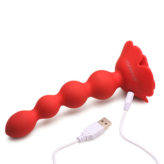 Bloomgasm Rose Twirl 10X Vibrating & Rotating Silicone Anal Beads - Horny Stoner