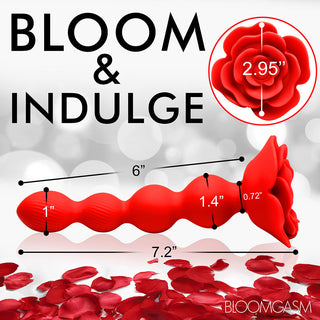 Bloomgasm Rose Twirl 10X Vibrating & Rotating Silicone Anal Beads - Horny Stoner