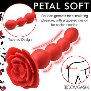 Bloomgasm Rose Twirl 10X Vibrating & Rotating Silicone Anal Beads - Horny Stoner