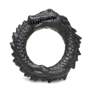 Creature Cocks Black Caiman Silicone Cock Ring - Horny Stoner