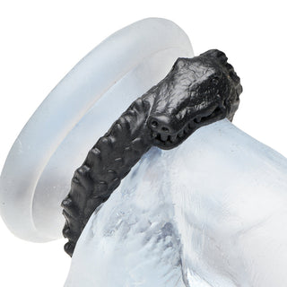 Creature Cocks Black Caiman Silicone Cock Ring - Horny Stoner