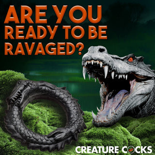 Creature Cocks Black Caiman Silicone Cock Ring - Horny Stoner