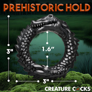 Creature Cocks Black Caiman Silicone Cock Ring - Horny Stoner