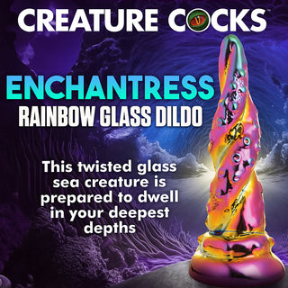 Creature Cocks Enchantress Rainbow Glass Dildo - Horny Stoner
