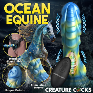 Creature Cocks Sea Stallion Vibrating Silicone Dildo with Remote - Horny Stoner