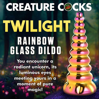 Creature Cocks Twilight Rainbow Glass Dildo - Horny Stoner