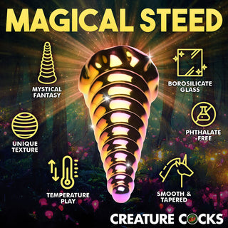 Creature Cocks Twilight Rainbow Glass Dildo - Horny Stoner