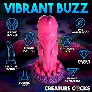 Creature Cocks Xenox Vibrating Silicone Dildo with Remote - Horny Stoner