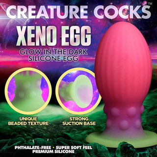 Creature Cocks XL Xeno Egg Glow-in-the-Dark Silicone Egg - Horny Stoner