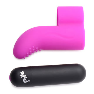 BANG! Couple's Love Ring, Finger Vibe, Bullet & Blindfold Kit - Purple
