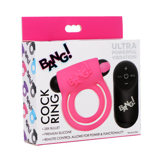 BANG! Silicone Cock Ring & Bullet with Remote Control