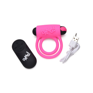 BANG! Silicone Cock Ring & Bullet with Remote Control