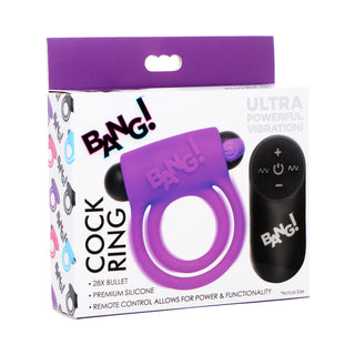 BANG! Silicone Cock Ring & Bullet with Remote Control