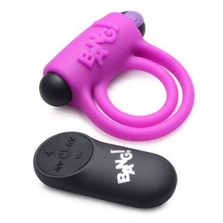 BANG! Silicone Cock Ring & Bullet with Remote Control