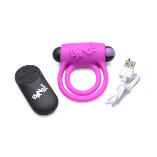 BANG! Silicone Cock Ring & Bullet with Remote Control
