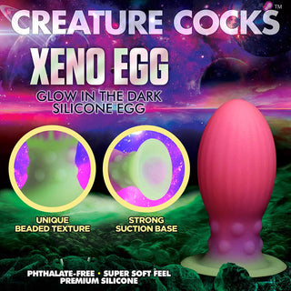 Creature Cocks Xeno Egg Glow-in-the-Dark Silicone Egg - Horny Stoner
