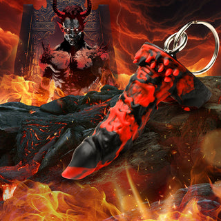 Creature Cocks Fire Demon Keychain - Horny Stoner