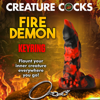 Creature Cocks Fire Demon Keychain - Horny Stoner