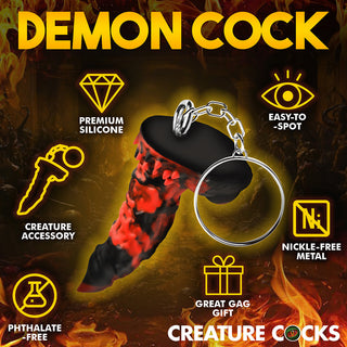 Creature Cocks Fire Demon Keychain - Horny Stoner
