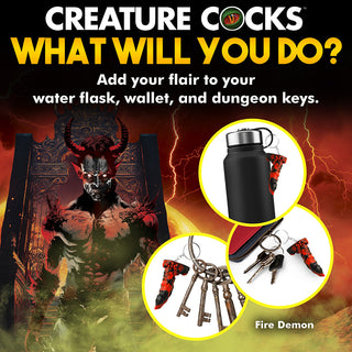 Creature Cocks Fire Demon Keychain - Horny Stoner