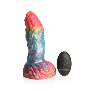 Creature Cocks Rainbow Phoenix Vibrating Silicone Dildo - Horny Stoner