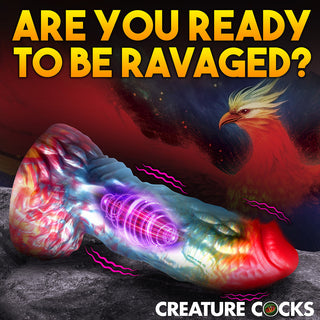 Creature Cocks Rainbow Phoenix Vibrating Silicone Dildo - Horny Stoner