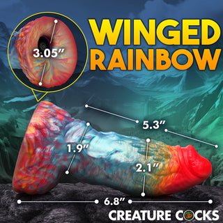 Creature Cocks Rainbow Phoenix Vibrating Silicone Dildo - Horny Stoner