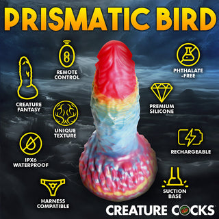 Creature Cocks Rainbow Phoenix Vibrating Silicone Dildo - Horny Stoner