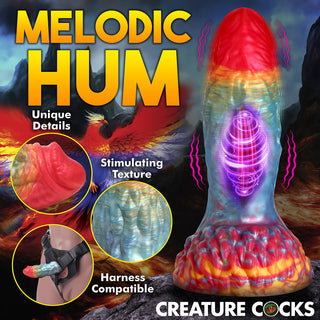 Creature Cocks Rainbow Phoenix Vibrating Silicone Dildo - Horny Stoner
