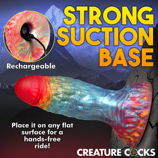 Creature Cocks Rainbow Phoenix Vibrating Silicone Dildo - Horny Stoner