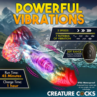 Creature Cocks Rainbow Phoenix Vibrating Silicone Dildo - Horny Stoner
