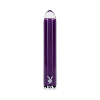 Playboy Amethyst Rechargeble Vibrating Glass Vibe Purple - Horny Stoner