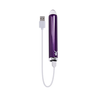 Playboy Amethyst Rechargeble Vibrating Glass Vibe Purple - Horny Stoner