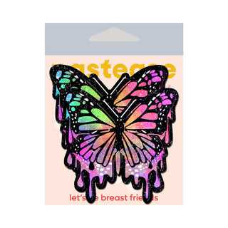 Pastease Butterfly Melt Trippy Glitter Rainbow Nipple Pasties - Horny Stoner