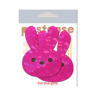 Pastease Glittery Pink Marshmallow Easter Bunny Nipple Pasties - Horny Stoner