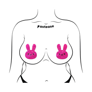 Pastease Glittery Pink Marshmallow Easter Bunny Nipple Pasties - Horny Stoner