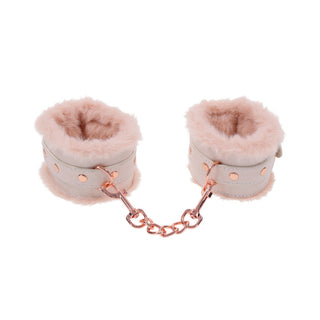 Sportsheets Sex & Mischief Peaches 'n CreaMe Fur Handcuffs - Horny Stoner