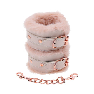 Sportsheets Sex & Mischief Peaches 'n CreaMe Fur Handcuffs - Horny Stoner