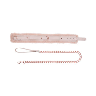 Sportsheets Sex & Mischief Peaches 'n CreaMe Fur Collar & Leash - Horny Stoner