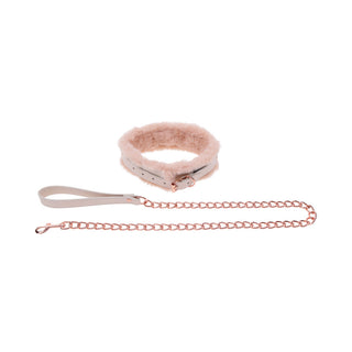 Sportsheets Sex & Mischief Peaches 'n CreaMe Fur Collar & Leash - Horny Stoner