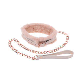 Sportsheets Sex & Mischief Peaches 'n CreaMe Fur Collar & Leash - Horny Stoner