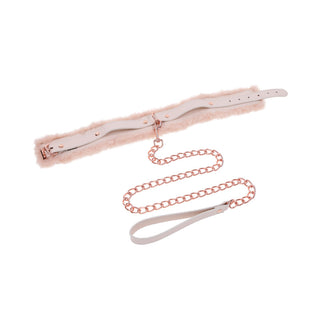 Sportsheets Sex & Mischief Peaches 'n CreaMe Fur Collar & Leash - Horny Stoner