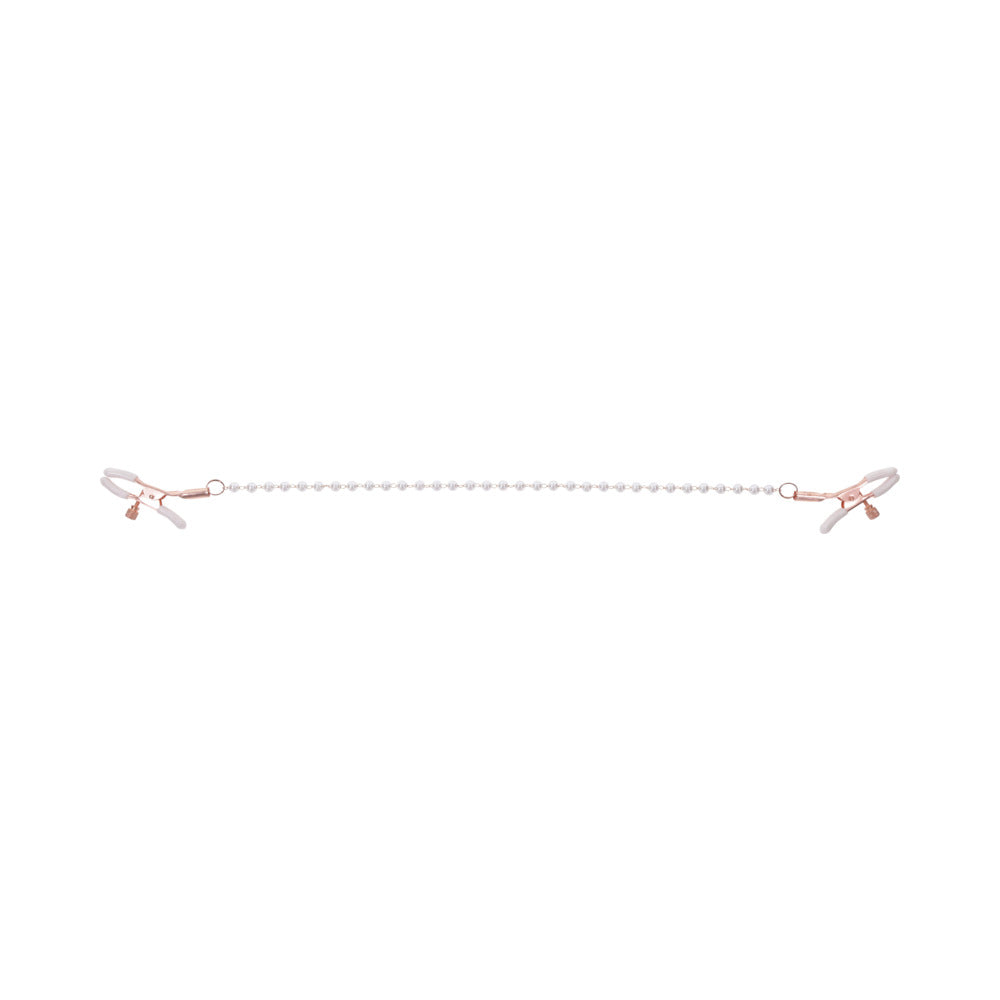 Sportsheets Sex & Mischief Peaches 'n CreaMe Pearl Nipple Clamps - Horny Stoner