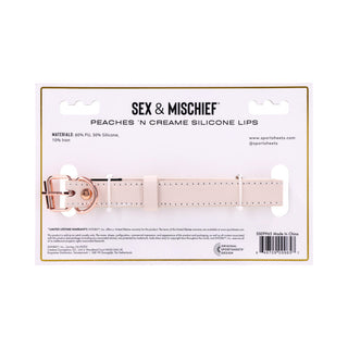 Sportsheets Sex & Mischief Peaches 'n CreaMe Silicone Lips Gag - Horny Stoner